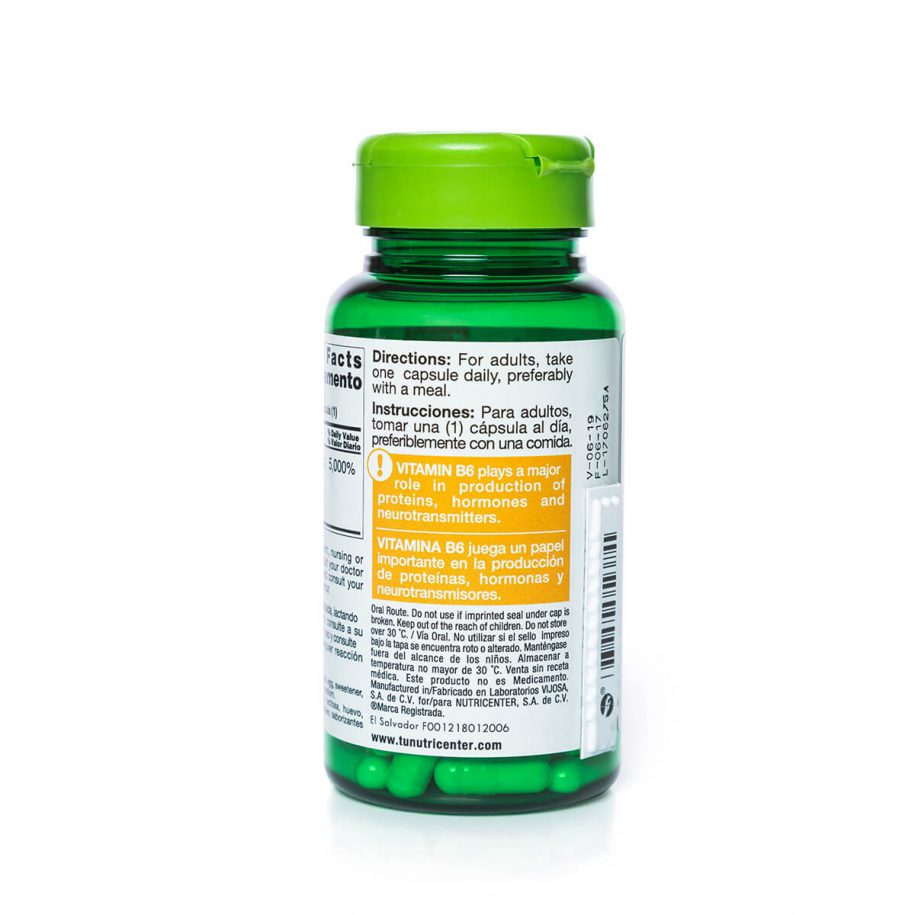 Complément Vitamine B6 100mg Oxford Vitality - Énergie, Humeur, Anti-crampes, Végétalien