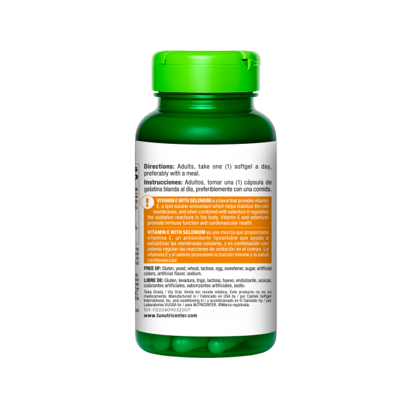 Vitamin E with Selenium 400I.U/50mcg - Imagen 3